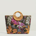 Boho in Bloom Embroidered Tote Bag 