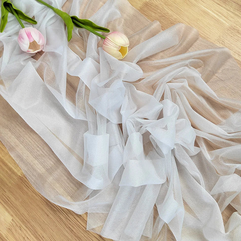 Whimsical Sheer Silk Chiffon Seamless Draping Table Runner - KODA STORE | Fashion x Homewares