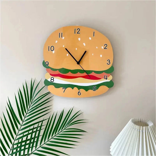 Hamburger Wall Clock Shop name