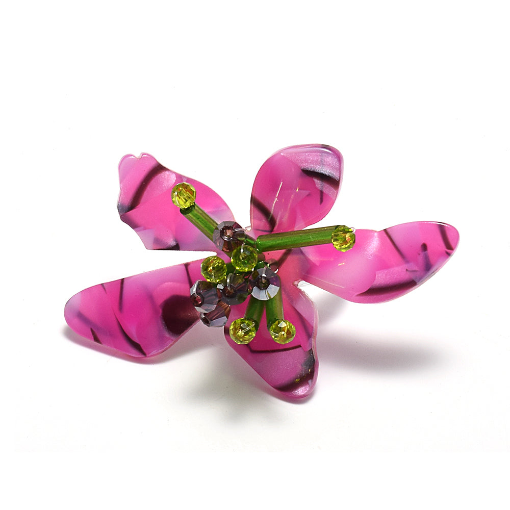 Camilla Flower Ring in Magenta