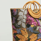 Boho in Bloom Embroidered Tote Bag Shop name