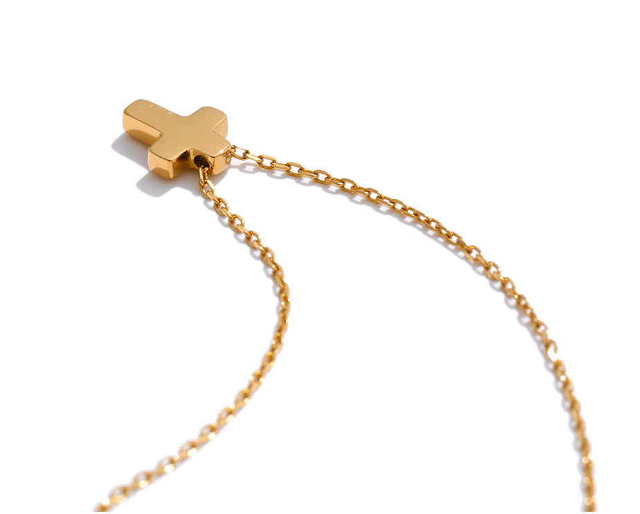 Petite Gold Cross Pendant Necklace