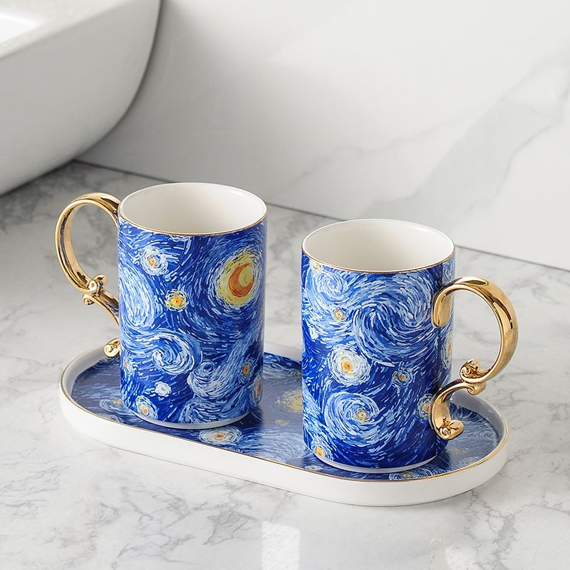 Vincent Van Gogh Starry Night Ceramic Bathroom Essentials Set Shop name