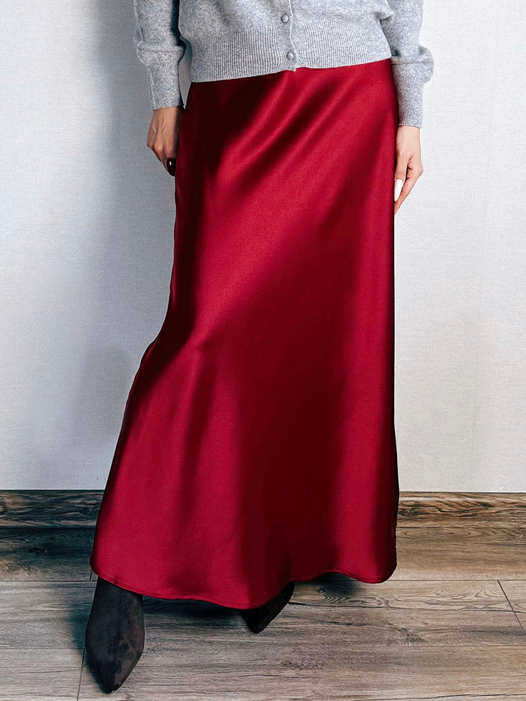 Lumina Bias Cut Satin Skirt Shop name