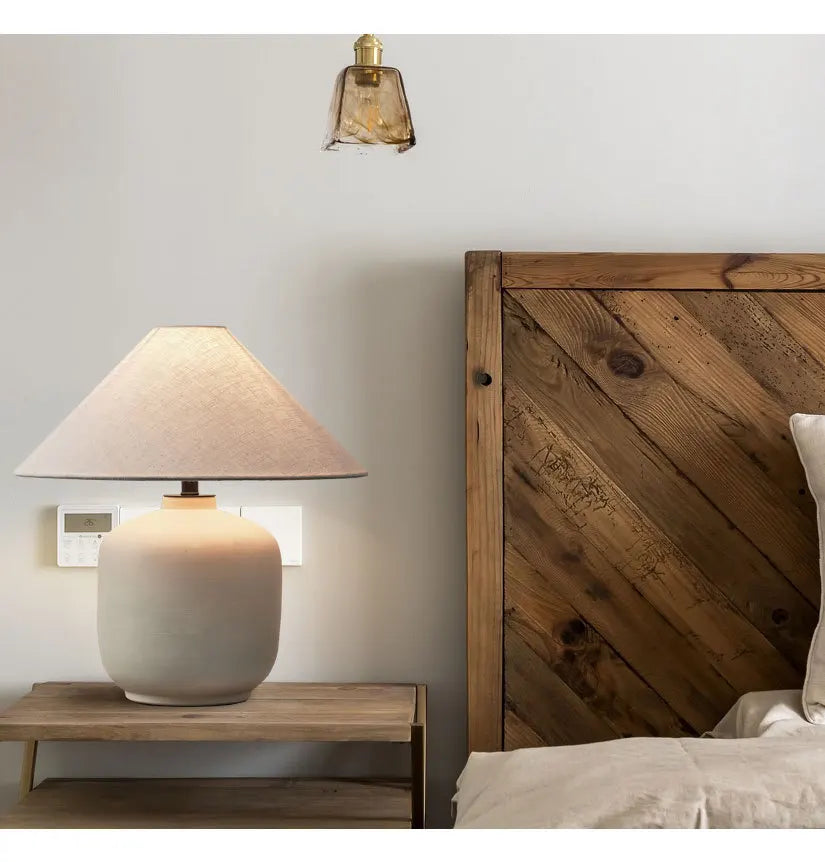Wabi Sabi Linen & Ceramic Table Lamp