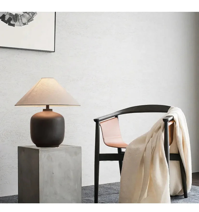 Wabi Sabi Linen & Ceramic Table Lamp
