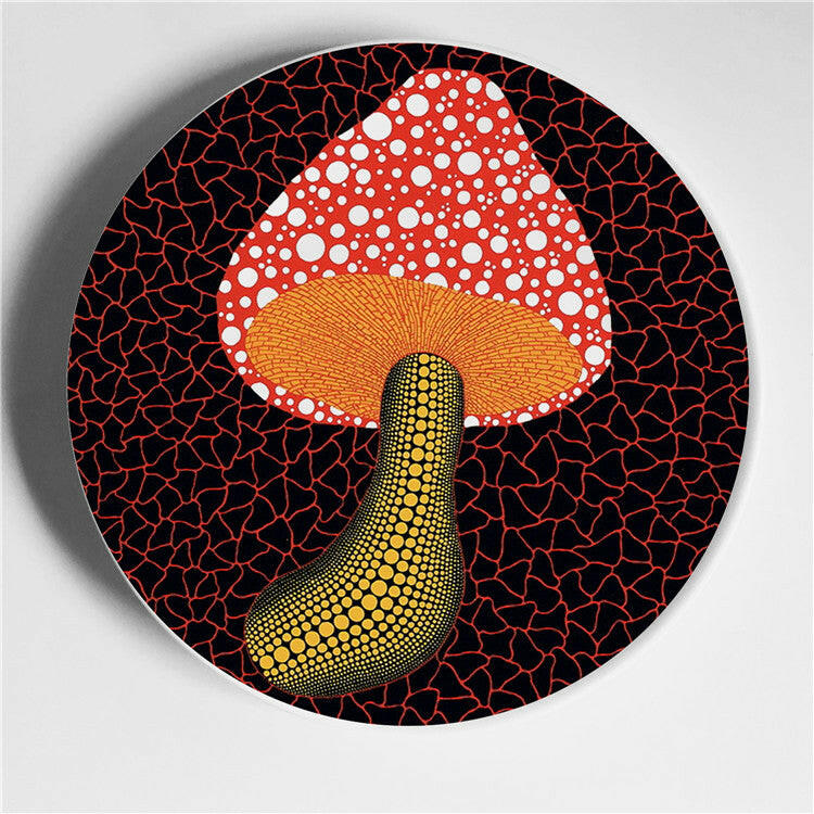 Yayoi Kasuma Mushroom Ceramic Decorative Plate | Cultivated Charm For Your Closet & Crib | Free Global Shipping & 30 Day Returns | Women's apparel, jewellery, bags, eclectic home decor & gifting | Checkout Securely with Afterpay & PayPal.