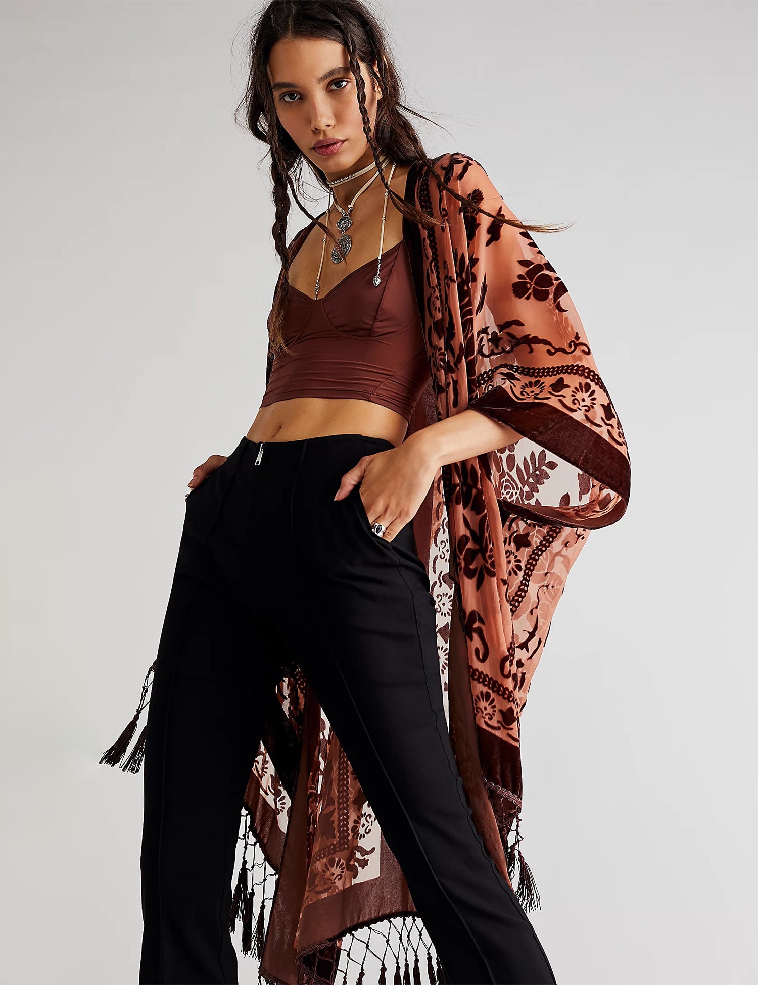 Pixie Hunter Velvet Boho Tassel Kimono | Cultivated Charm For Your Closet & Crib | Free Global Shipping & 30 Day Returns | Women's apparel, jewellery, bags, eclectic home decor & gifting | Checkout Securely with Afterpay & PayPal.
