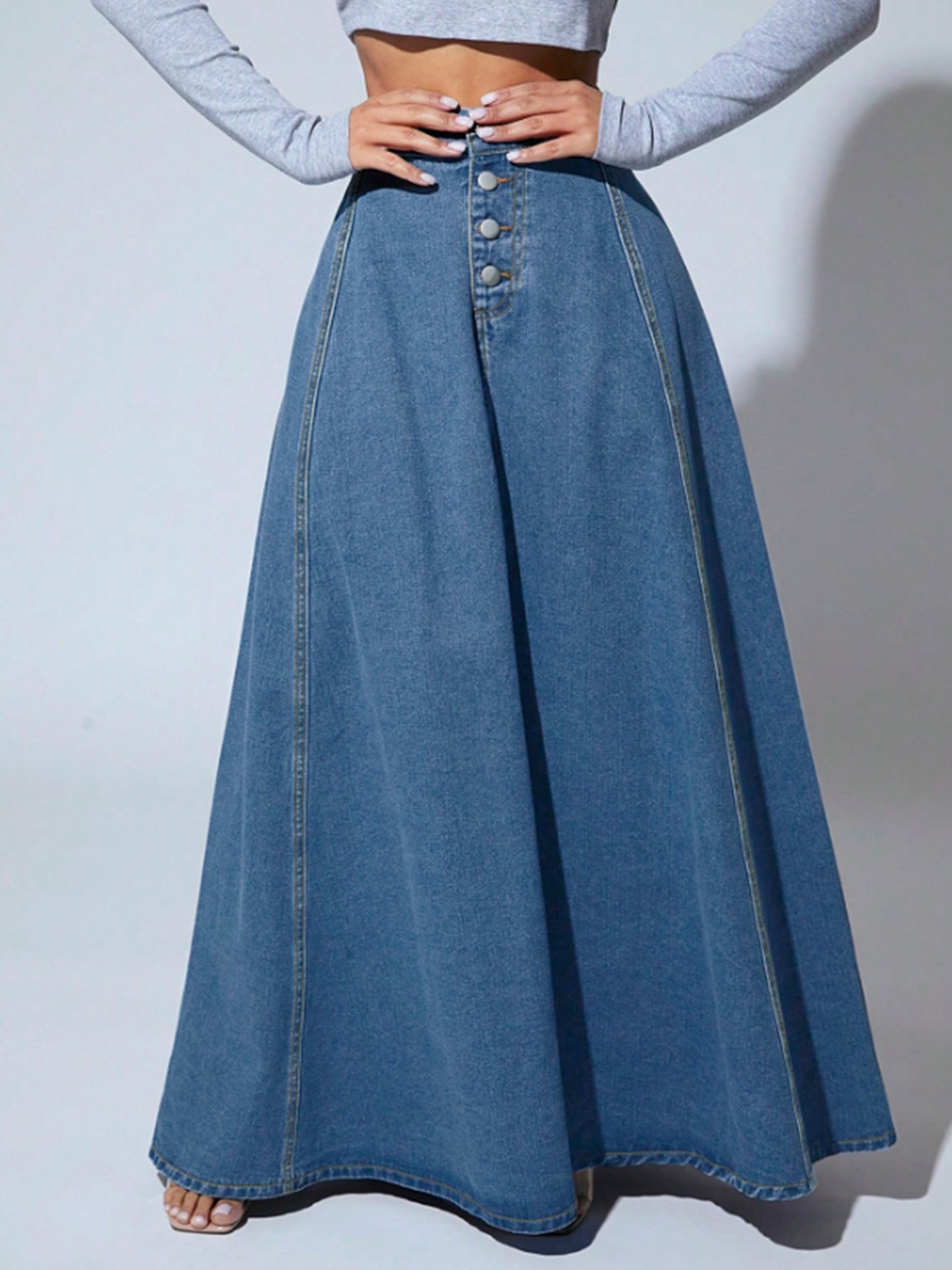 Meridian Denim Maxi Skirt - Koda Store - Free Shipping
