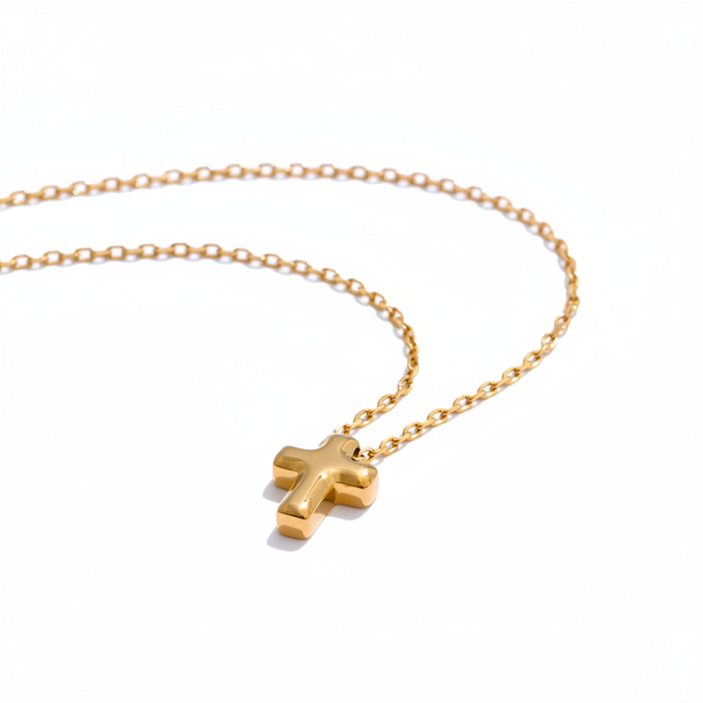 Petite Gold Cross Pendant Necklace