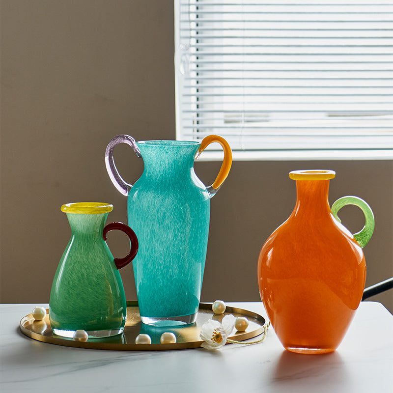 Vintage Style Stained Glass Vase