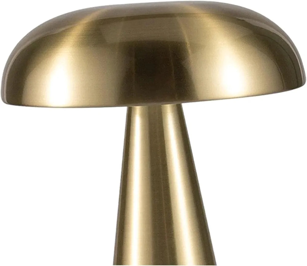 Metal Mushroom Cordless & Dimmable Tabletop Touch Lamp