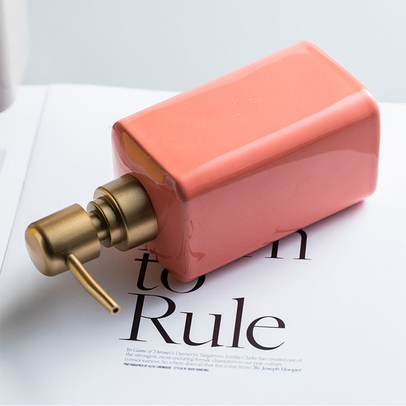 Minimalist Luxury Solid Colour Block Ceramic Liquid Refillable Soap Dispenser Shop name