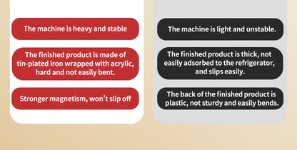 50*50mm Square Custom Photo Magnet Maker Kit - Press Push  Machine, Cutter & 100 Acrylic Pieces Set