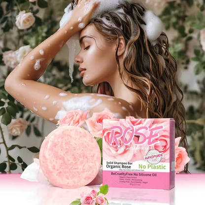 Vegan Organic Rose Solid Shampoo Soap Bar | Silicone -Free