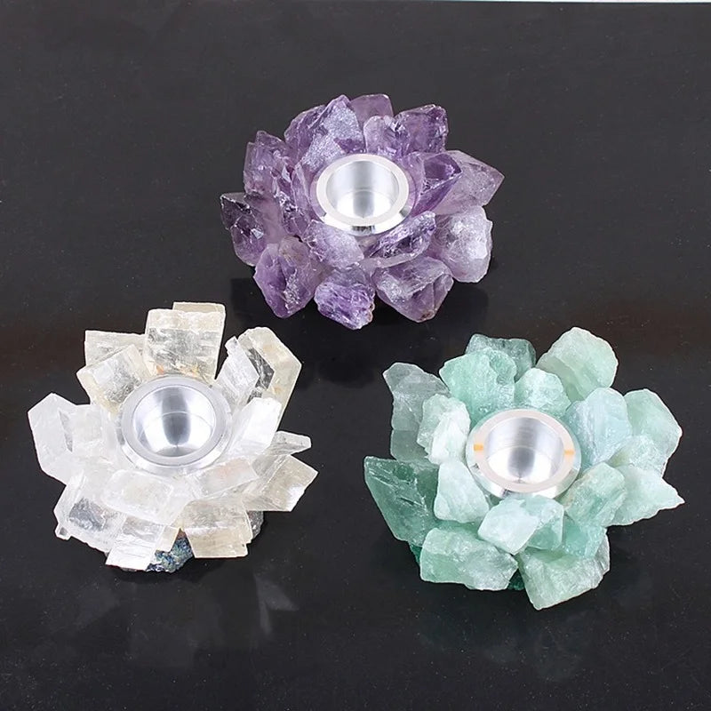 Natural Crystal Cluster Reiki Tealight Candle Holder Shop name