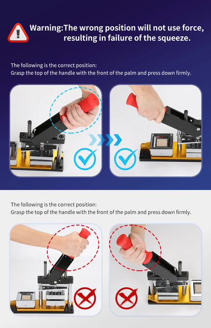 50*50mm Square Custom Photo Magnet Maker Kit - Press Push  Machine, Cutter & 100 Acrylic Pieces Set