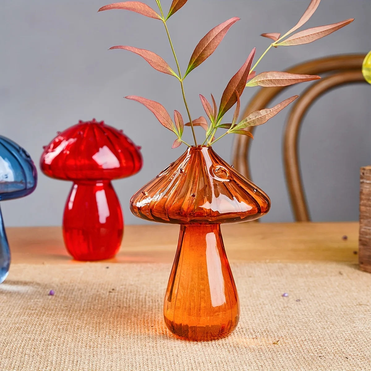 Fairy Mushroom Coloured Glass Vase Shop name