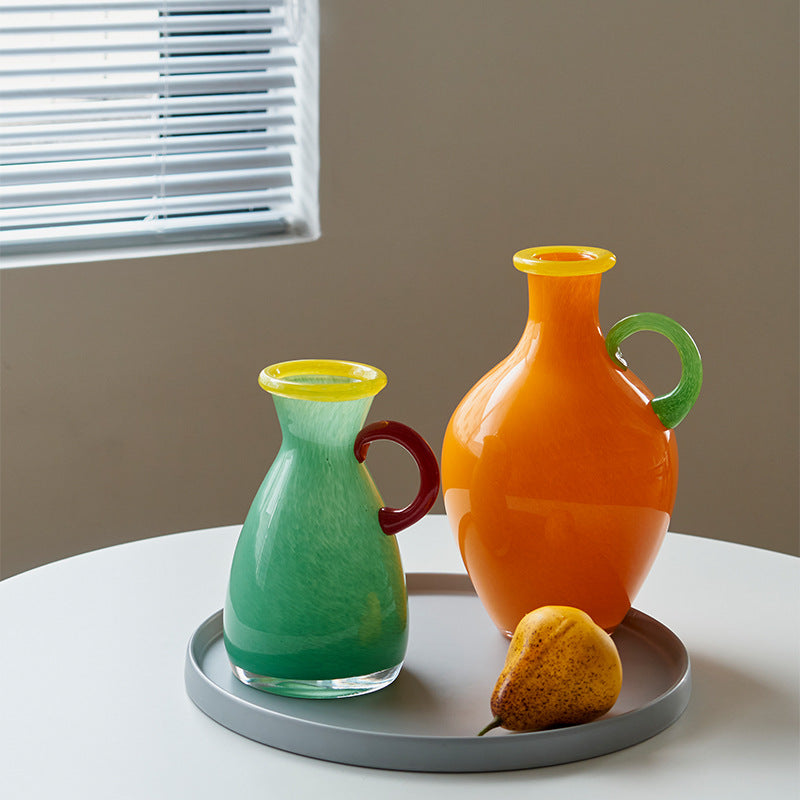 Vintage Style Stained Glass Vase