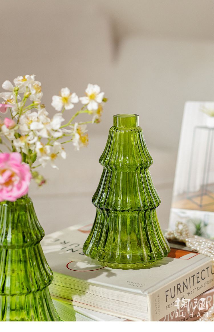 Glass Christmas Tree Vase Shop name