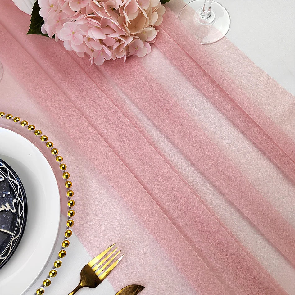 Whimsical Sheer Silk Chiffon Seamless Draping Table Runner - KODA STORE | Fashion x Homewares