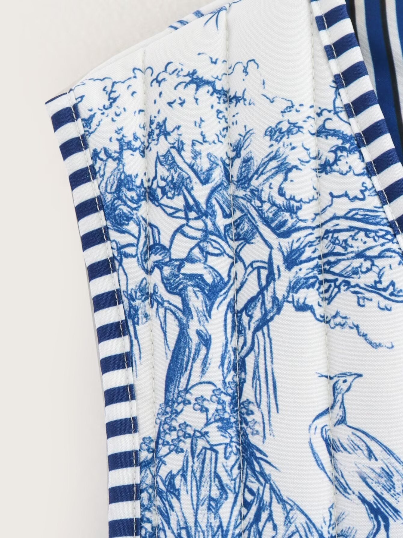 Retro Quilted Patchwork Print Vest - Wildlife Blue Shop name