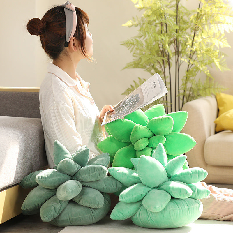 SuccuSnuggle Botanical Throw Pillow - Succulent-Inspired Plant Decor Shop name