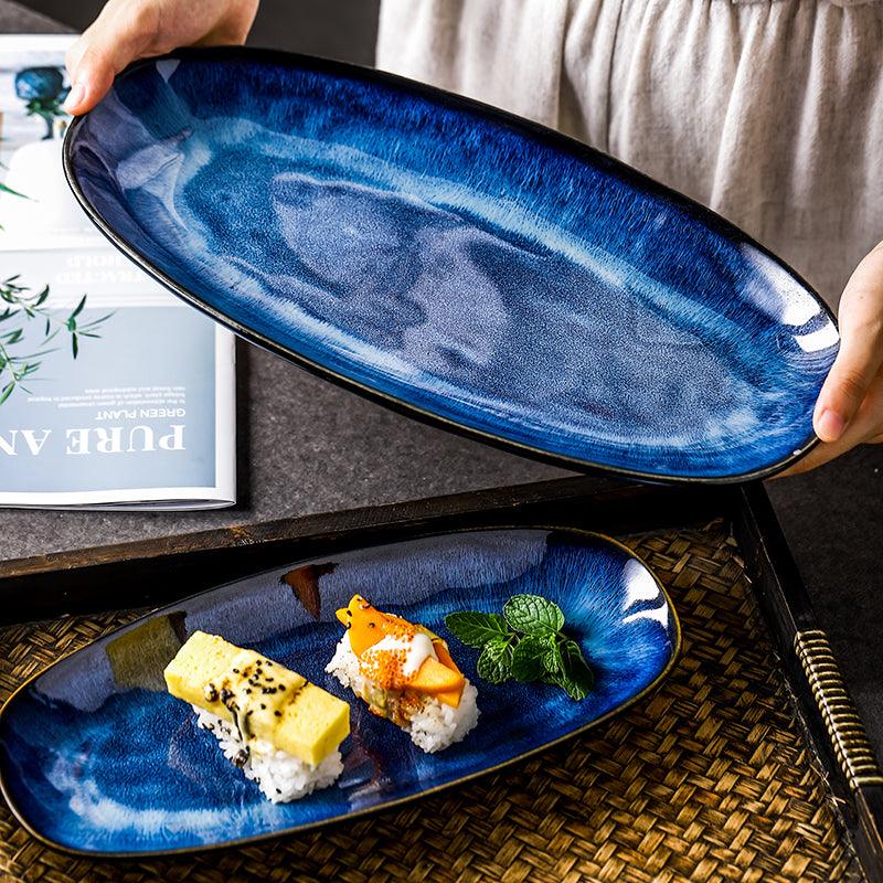 Electric Blue Glazed Fish Platter - Koda Fashion & Decor - Free Shipping