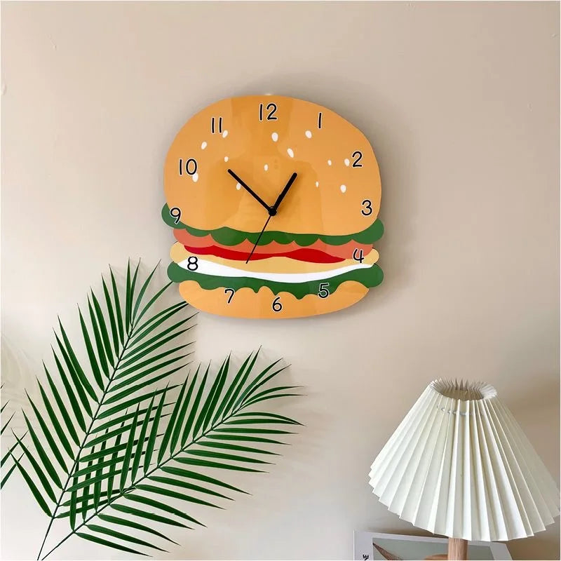 Hamburger Wall Clock Shop name
