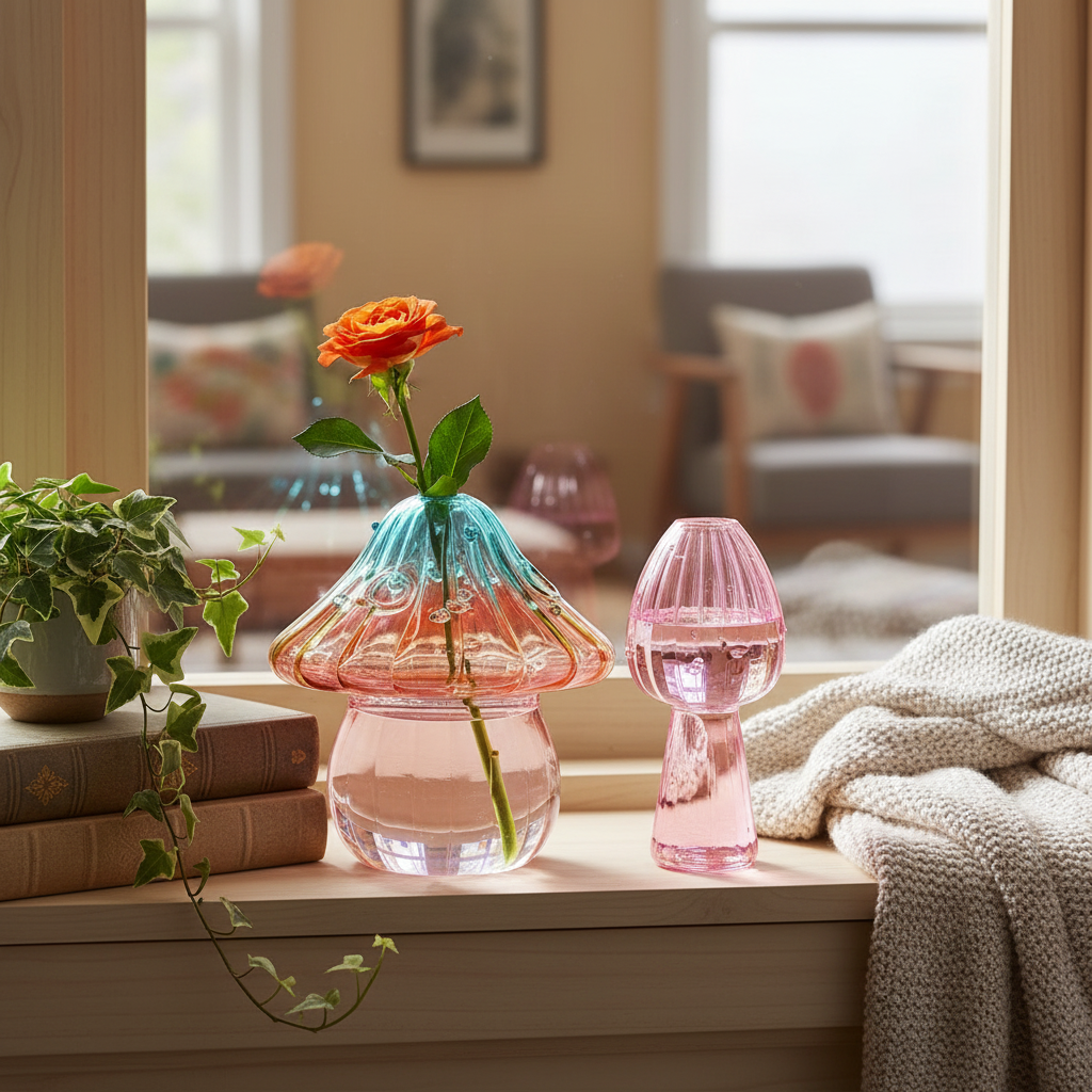 Two Mushroom Vases Lifestyle